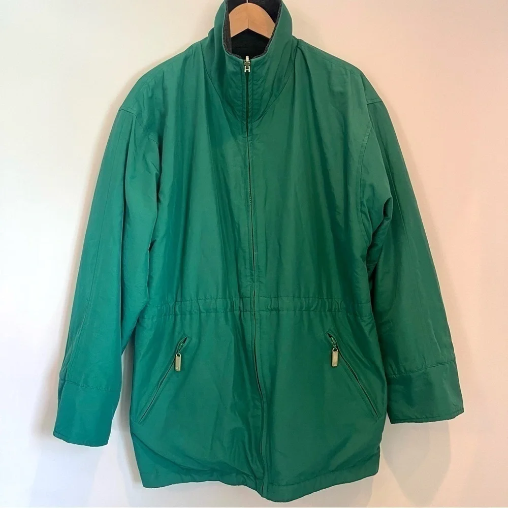 London Fog Rare Green & Black Reversible Utility‎ Jacket - Men's SZ Small